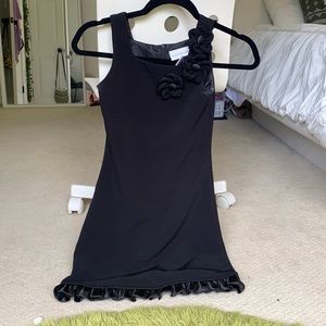 Black Dress with Flower Details